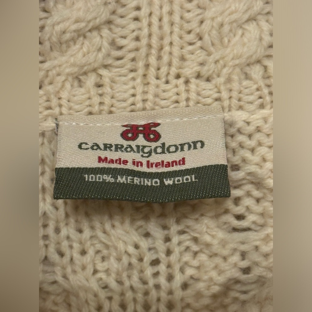 Carraig Donn Sweater Womens Off White 100% Merino Wool Size Medium - Picture 6 of 6